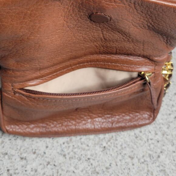 Juicy Couture Leather Brown Fold Over Clutch Crossbody Adjustable Strap w/ Charm - Picture 9 of 16